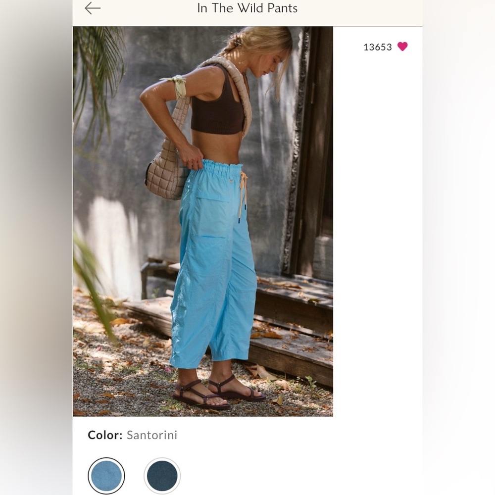 Free People Movement ~ In The Wild Pants ~ NWT Sz: S Color: Santorini/Blue Sea - Picture 11 of 12